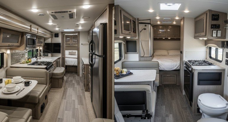RV interior vs camper interior space and amenities comparison