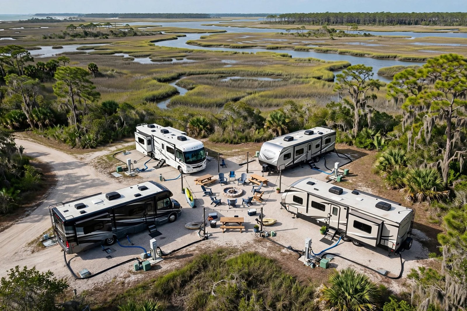 Why Traditional RV Parks Fail Big Groups: The Multi-RV Hookup Advantage in Steinhatchee